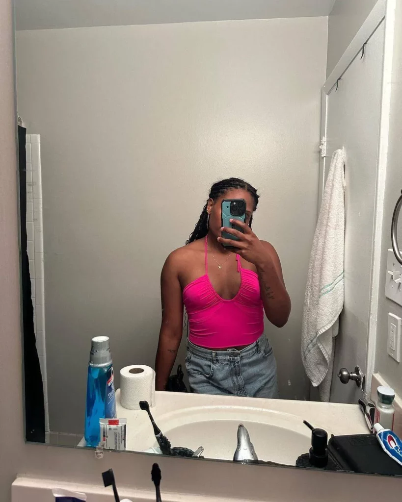 Pink halter tops