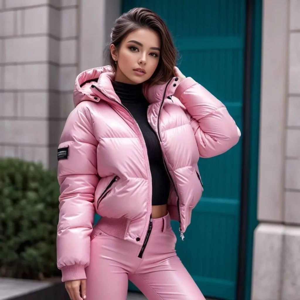 Pink leather pants