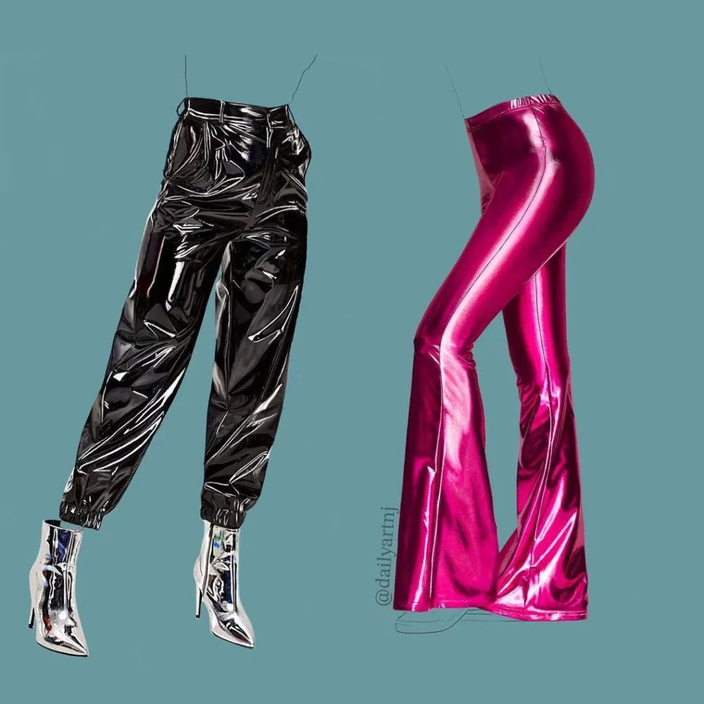 Pink metallic pants