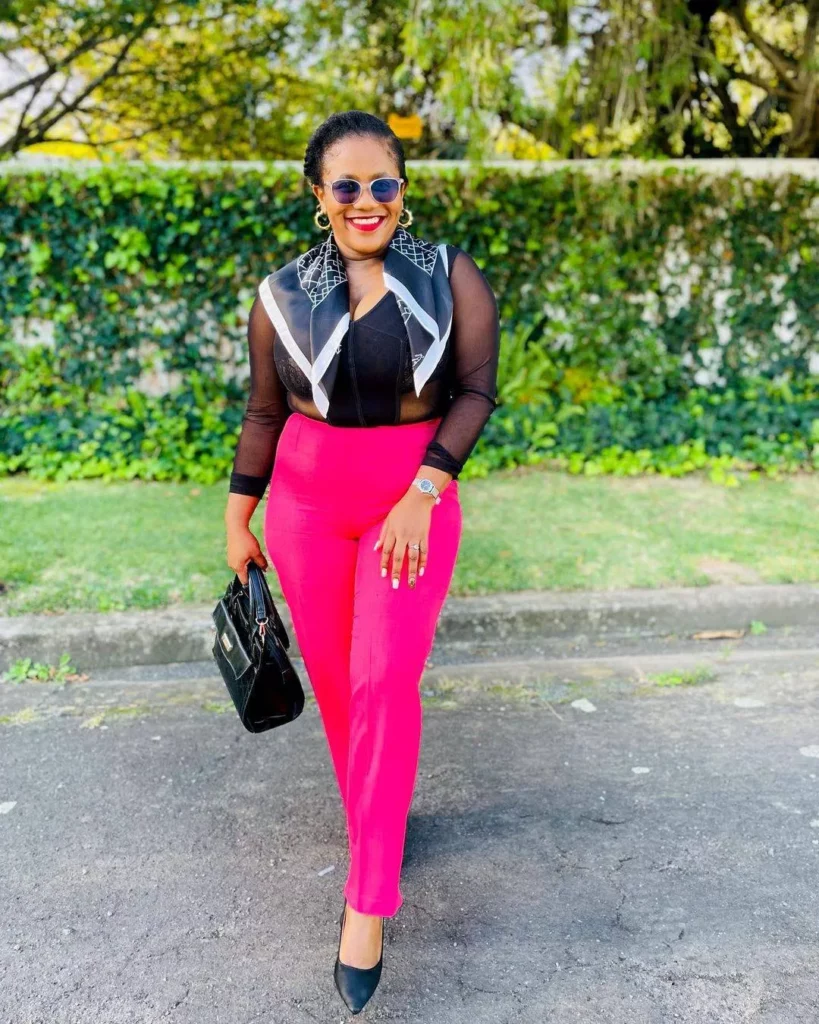 Pink work-from-home pants