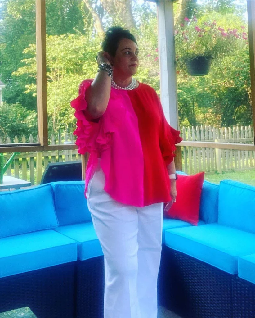 Pink plus-size tops