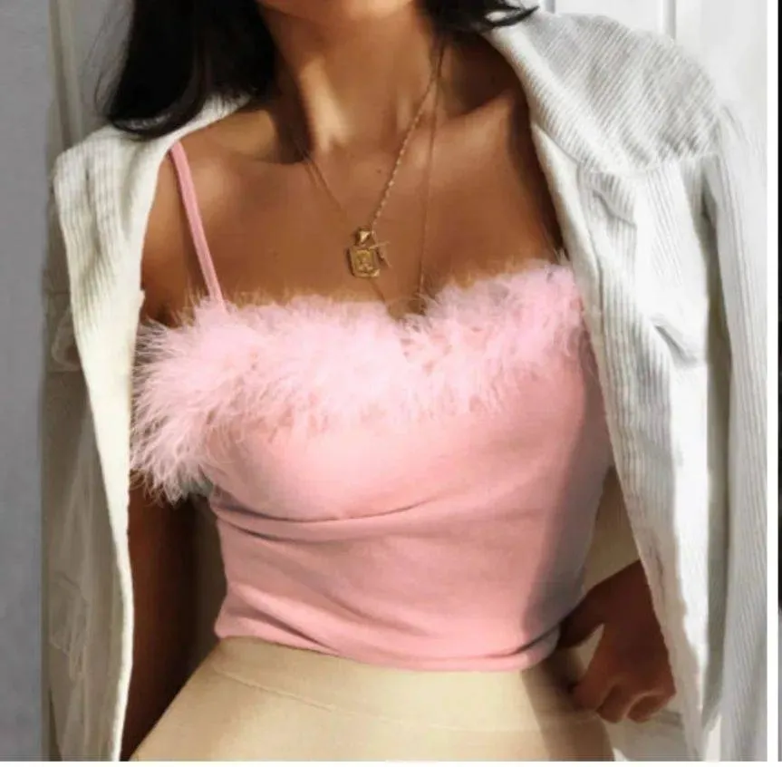 Pink ruffle tops