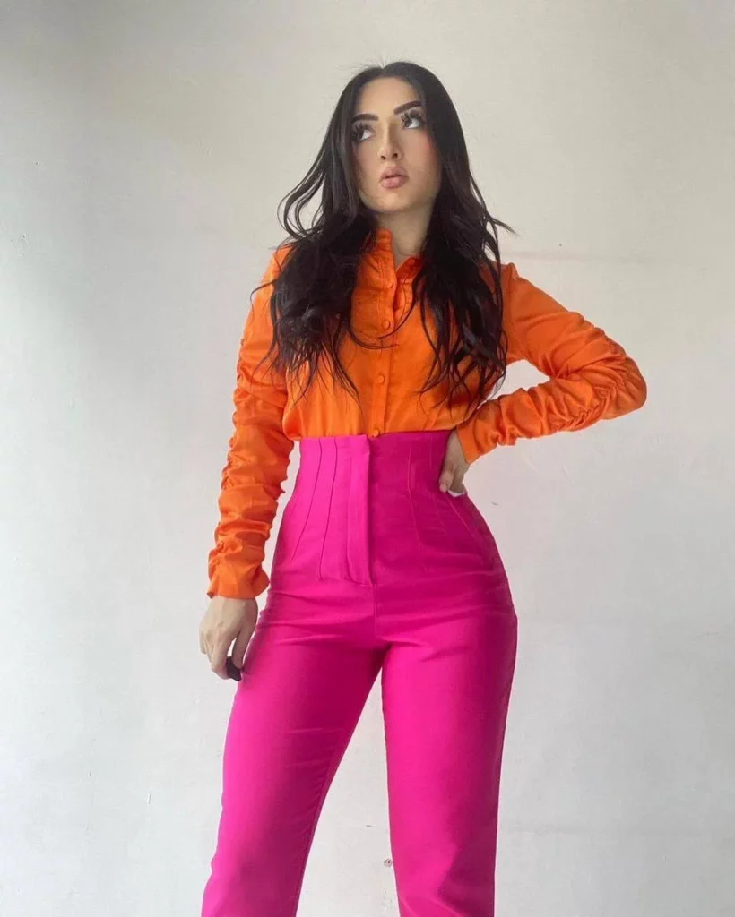 Pink skinny pants for women