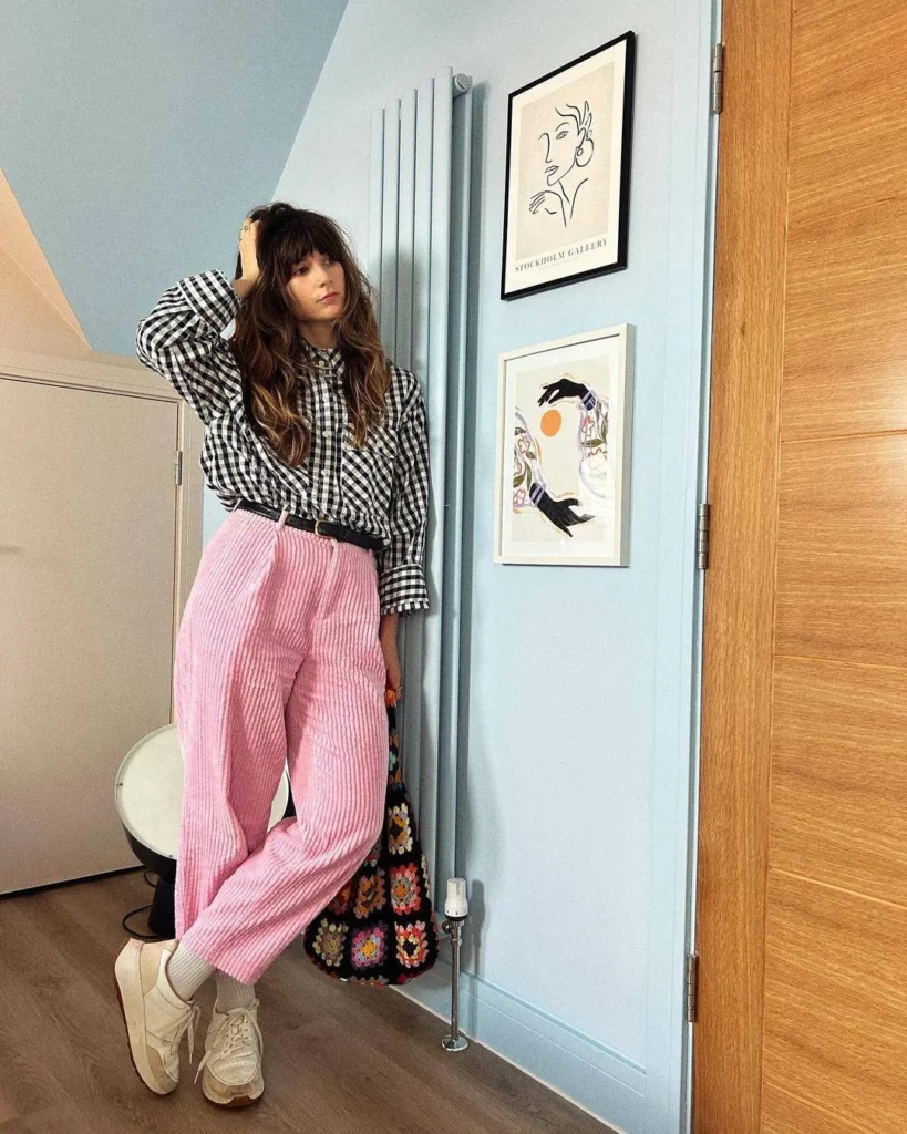 Pink striped pants