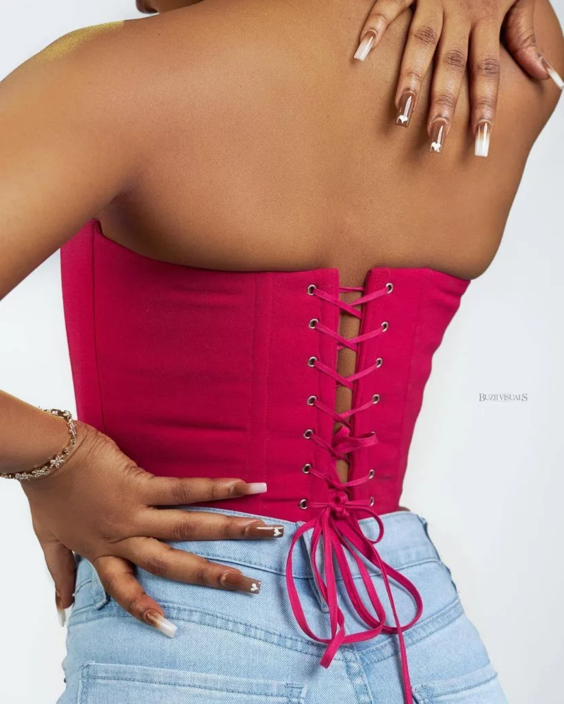 Pink corset top