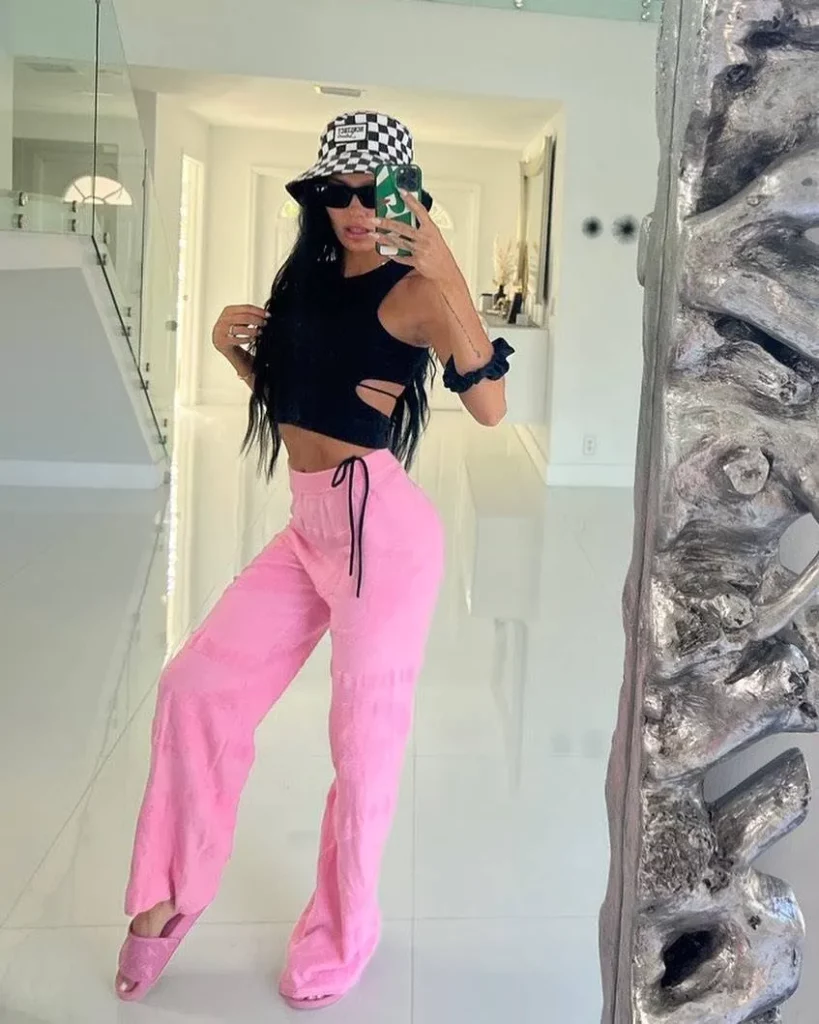 Pink jogger pants