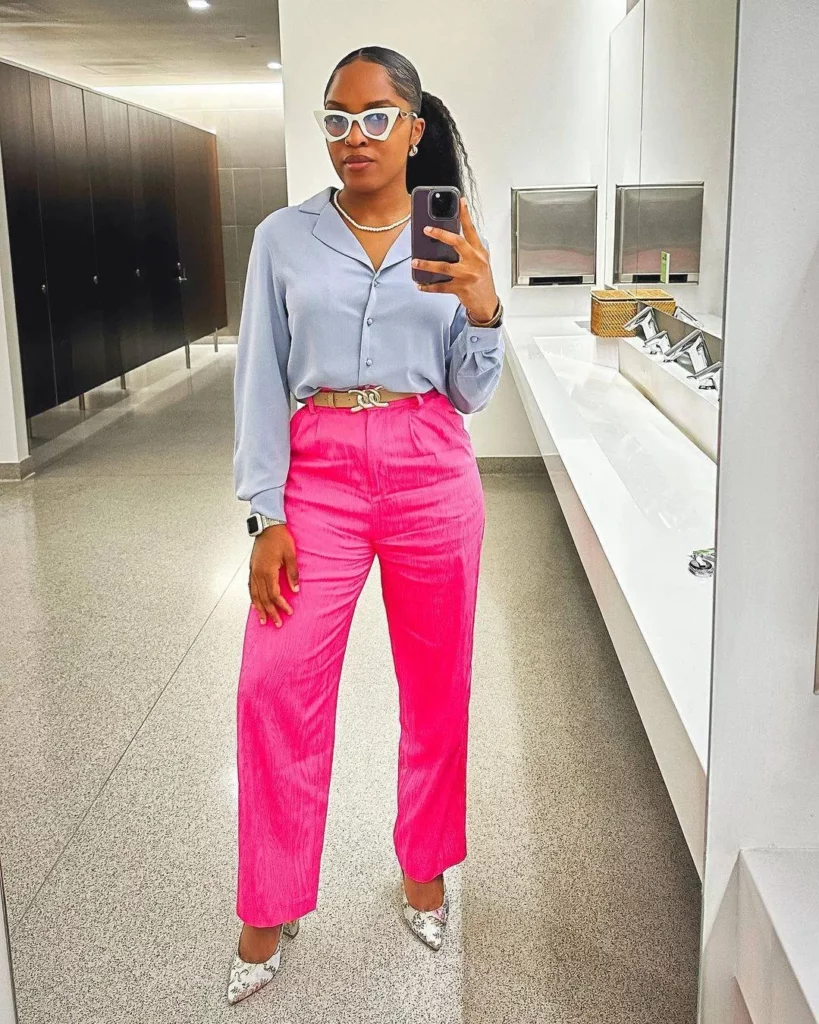 Pink formal trousers