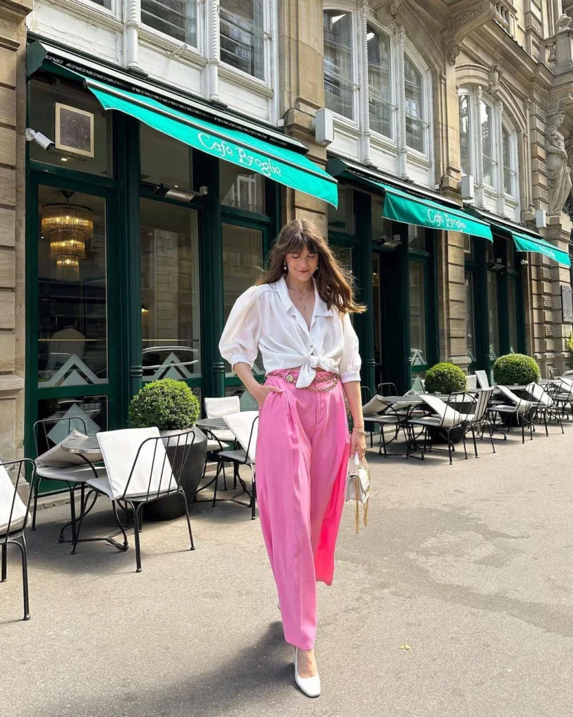 Pink boho pants for women