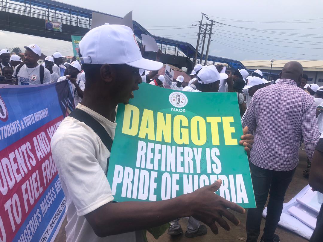 Don’t kill Dangote Refinery, Yoruba students Protest Warn Oil Unions
