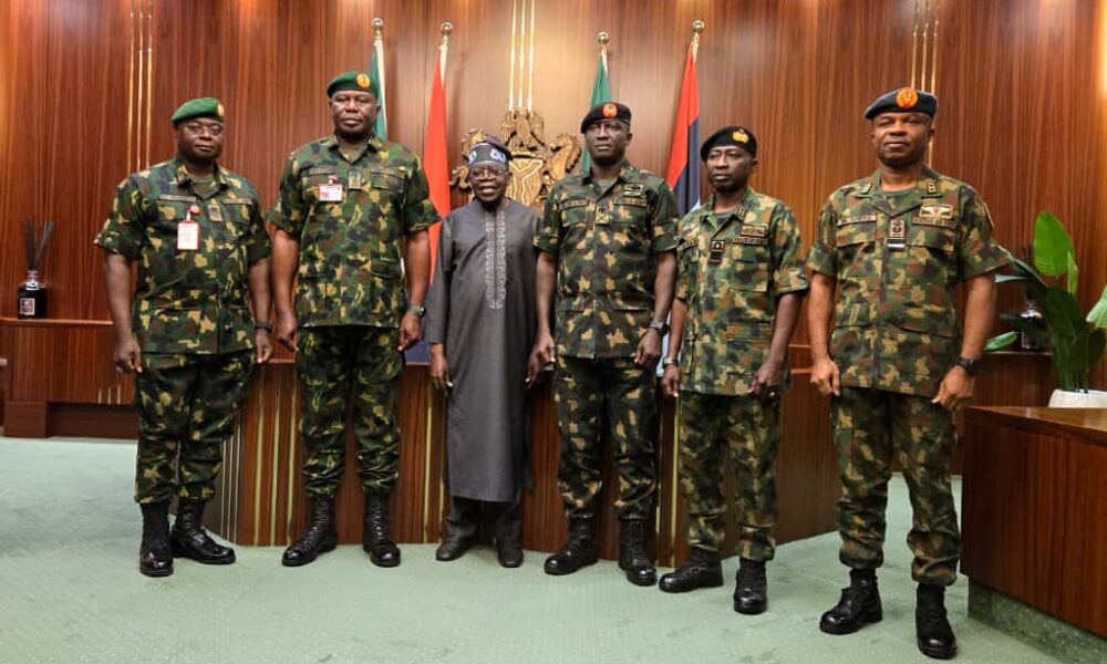 Tinubu Meets New Service Chiefs In Abuja